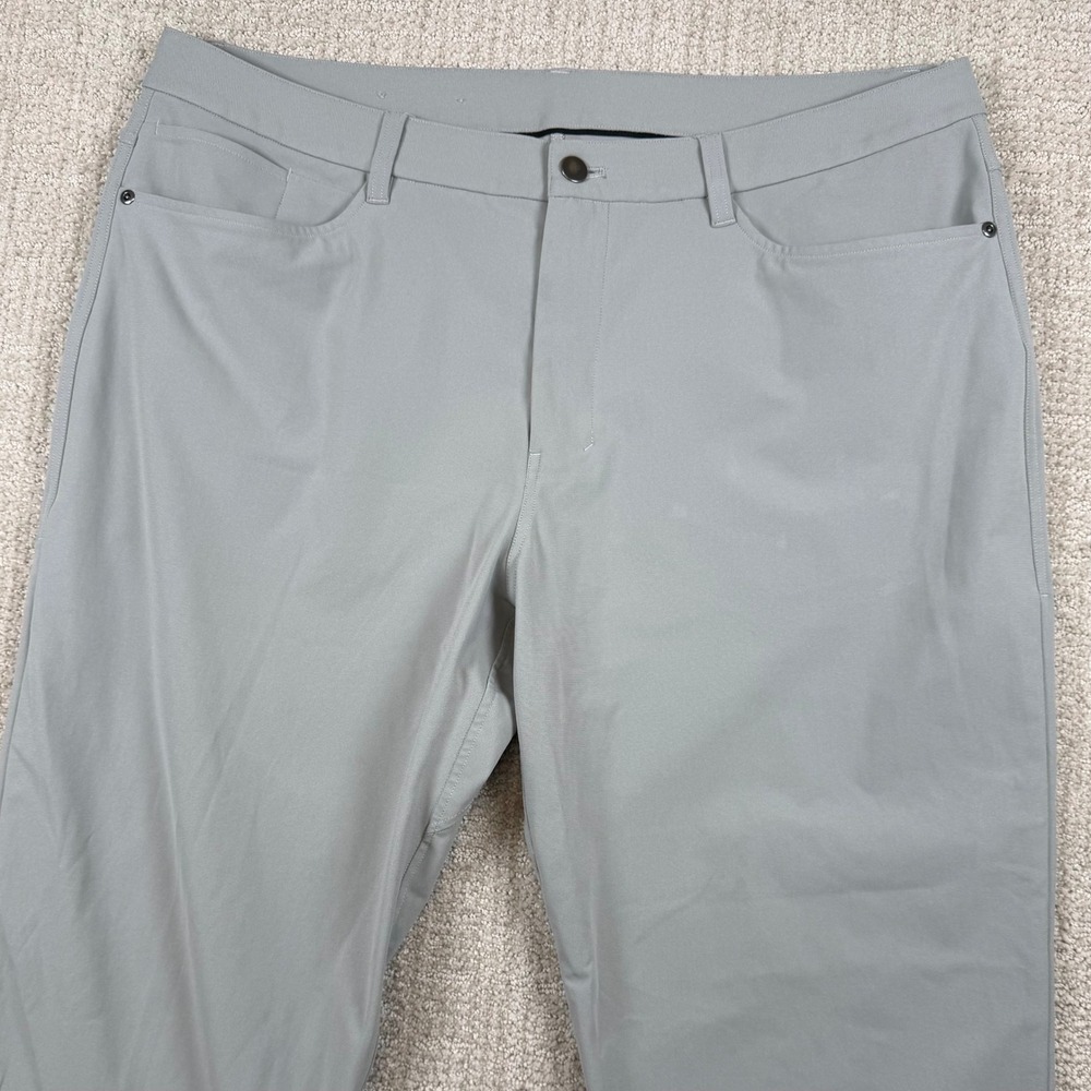 Lululemon Mens 38x27 Gray ABC Slim Fit Tapered Warpstreme Pants LM5AQHS